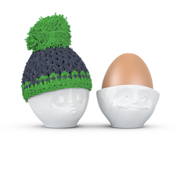 Eierbecher Mütze grau/grün